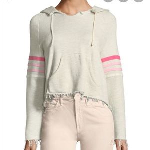 MOTHER Raw Hem Hooded Sweatshirt